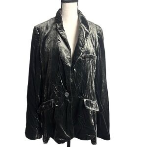 Anthropologie Velvet Blazer Jacket Size M NWOT Slate Gray/Green